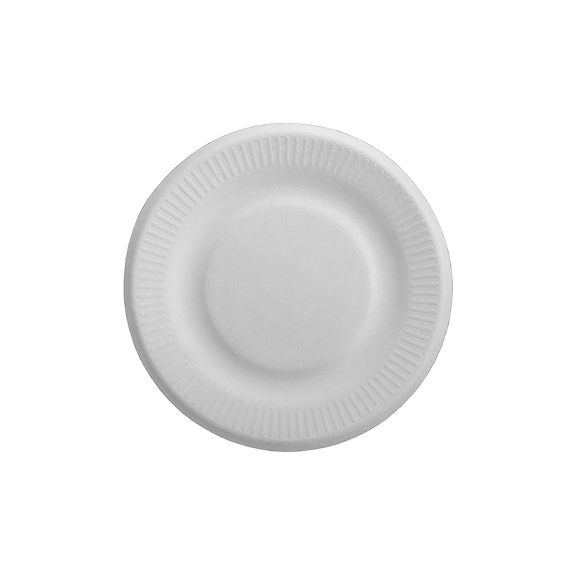 6" 7" 8" Round Disposable Sugarcane Pulp Patterned Plates
