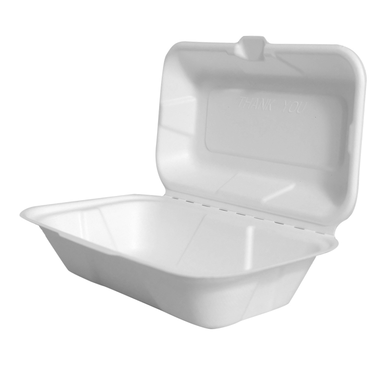 Compostable Bagasse Clamshell Disposable Food Box