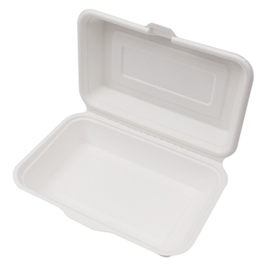 China Bagasse 6*6″ Clamshell Takeout Containers, Biodegradable Eco